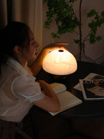 Luna Stone Mini Alabaster Table Lamp with Brass Base