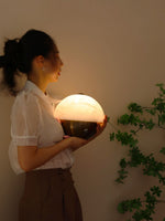 Luna Stone Mini Alabaster Table Lamp with Brass Base