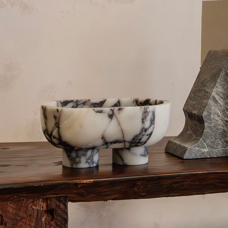 Luna Marble Tray in Natural Stone for Elegant Interiors
