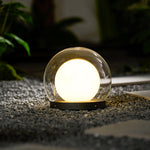 Luna Dome Outdoor Table Lamp – Minimalist Sphere with Protective Glow