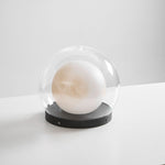Luna Dome Outdoor Table Lamp – Minimalist Sphere with Protective Glow