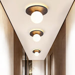 Luna Eruption Flush Mount Ceiling Light in Black Travertine and Opal Glass