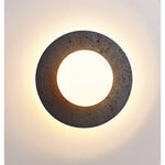 Luna Eruption Flush Mount Ceiling Light in Black Travertine and Opal Glass