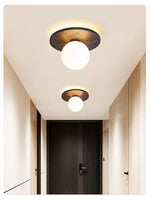Luna Eruption Flush Mount Ceiling Light in Black Travertine and Opal Glass