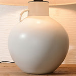 Luna Jug Ceramic Table Lamp with Beige Fabric Shade for Bedroom and Living Room