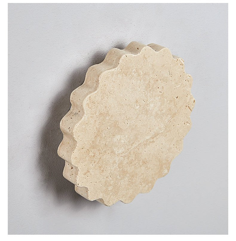 Luna Scallop Wall Sconce in Natural Travertine