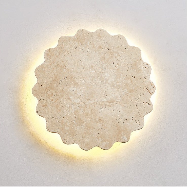 Luna Scallop Wall Sconce in Natural Travertine