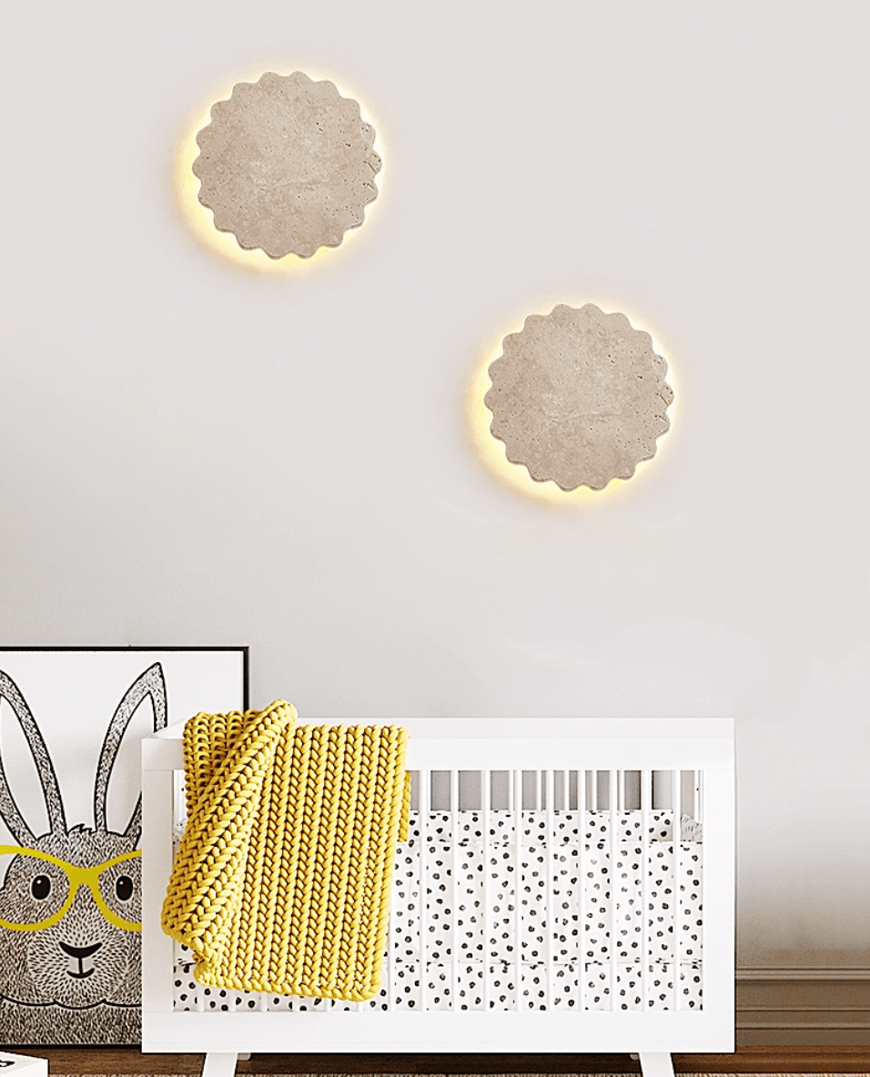 Luna Scallop Wall Sconce in Natural Travertine