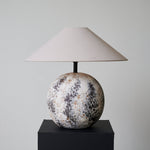 Luna Terra Ceramic Table Lamp with Linen Shade for Modern Interiors
