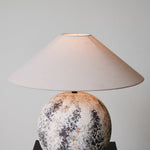 Luna Terra Ceramic Table Lamp with Linen Shade for Modern Interiors