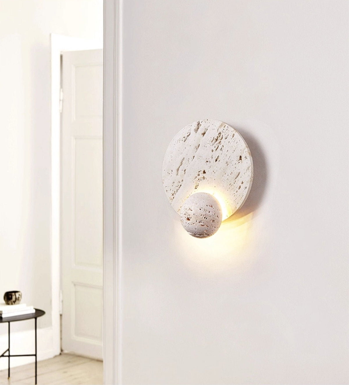 Luna Travertine Wall Sconce | Modern Organic LED Wall Light