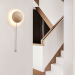 Luna Travertine Wall Sconce – Natural Stone LED Wall Light for Modern Interiors
