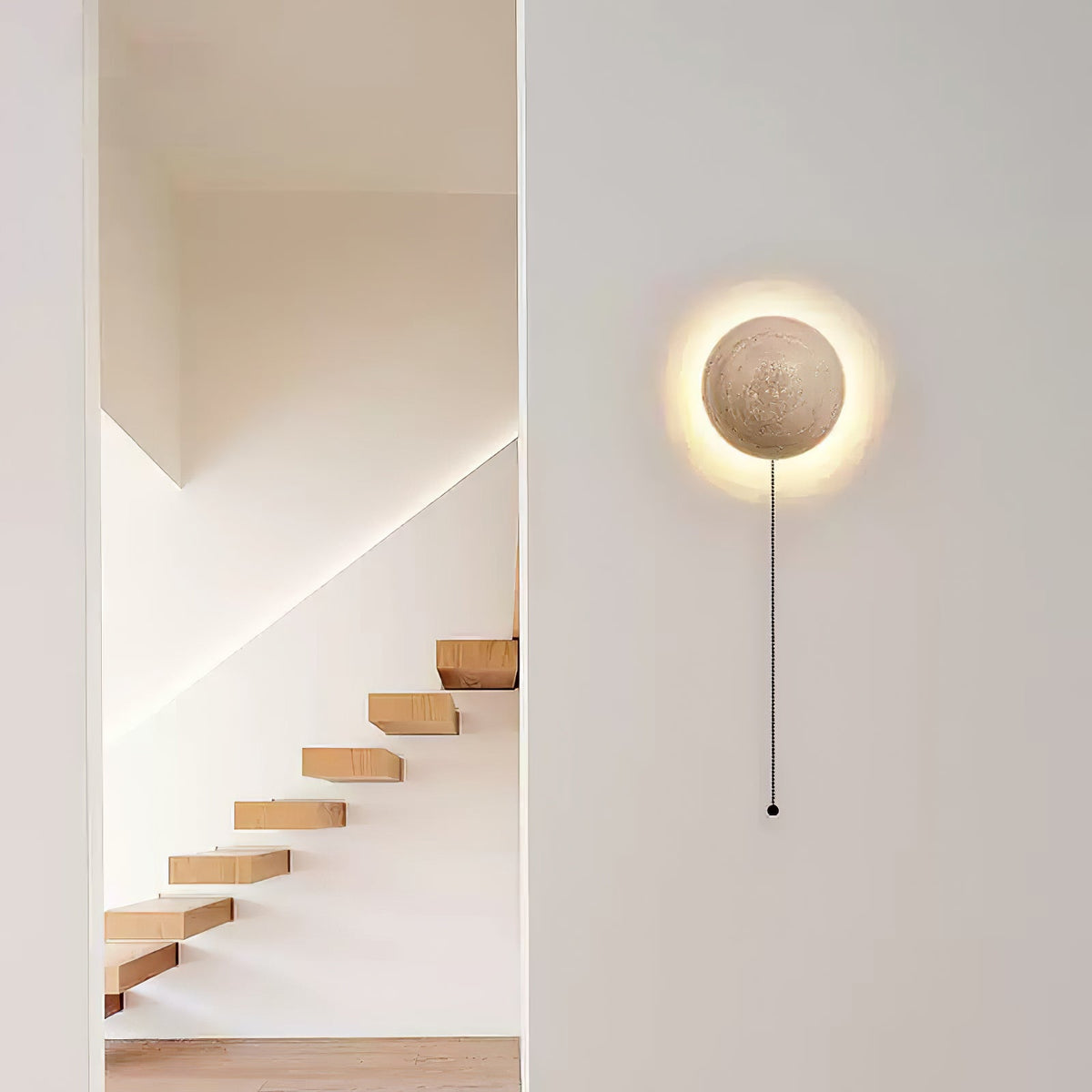 Luna Travertine Wall Sconce – Natural Stone LED Wall Light for Modern Interiors