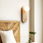 Luna Travertine Wall Sconce — Natural Stone & Glass Ambient Light