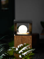 Lunar Crate Outdoor Table Lamp – Modern LED Garden Light