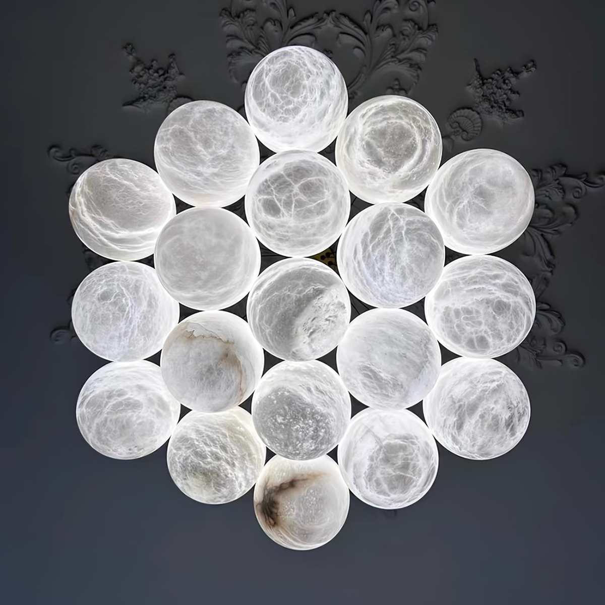 Lunar Alabaster Spherical Chandelier