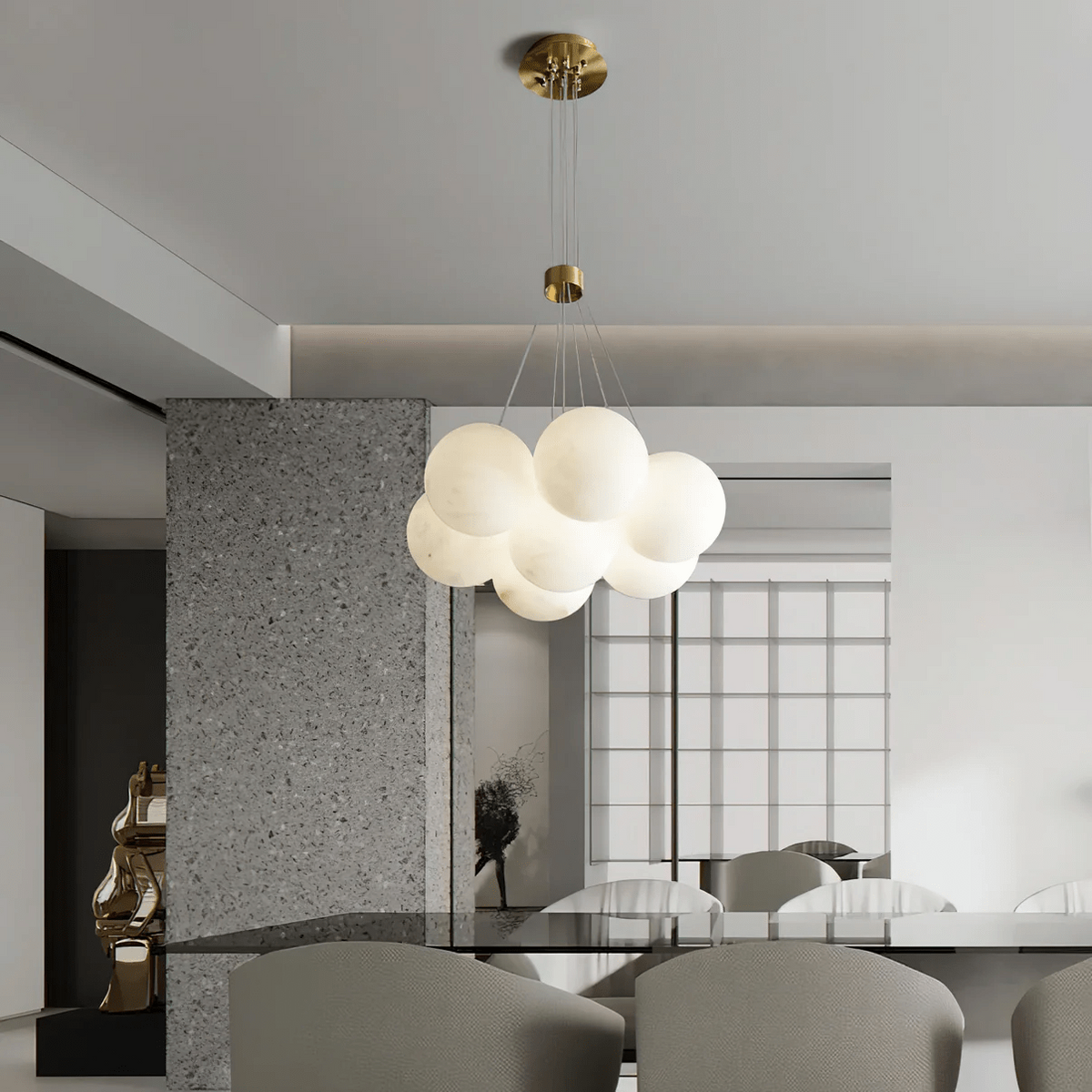 Lunar Alabaster Spherical Chandelier