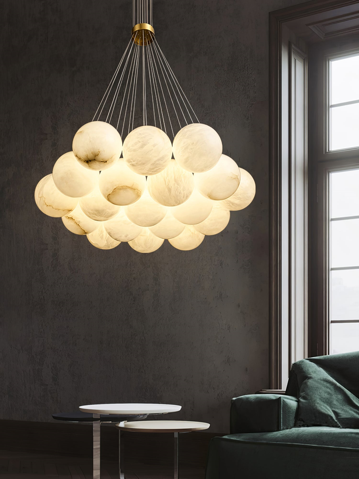 Lunar Alabaster Spherical Chandelier