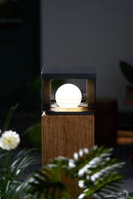 Lunar Crate Outdoor Table Lamp – Modern LED Garden Light