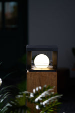 Lunar Crate Outdoor Table Lamp – Modern LED Garden Light