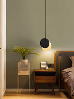Lunar Eclipse LED Pendant Light – Modern Minimalist Ceiling Lamp for Bedroom & Dining Room