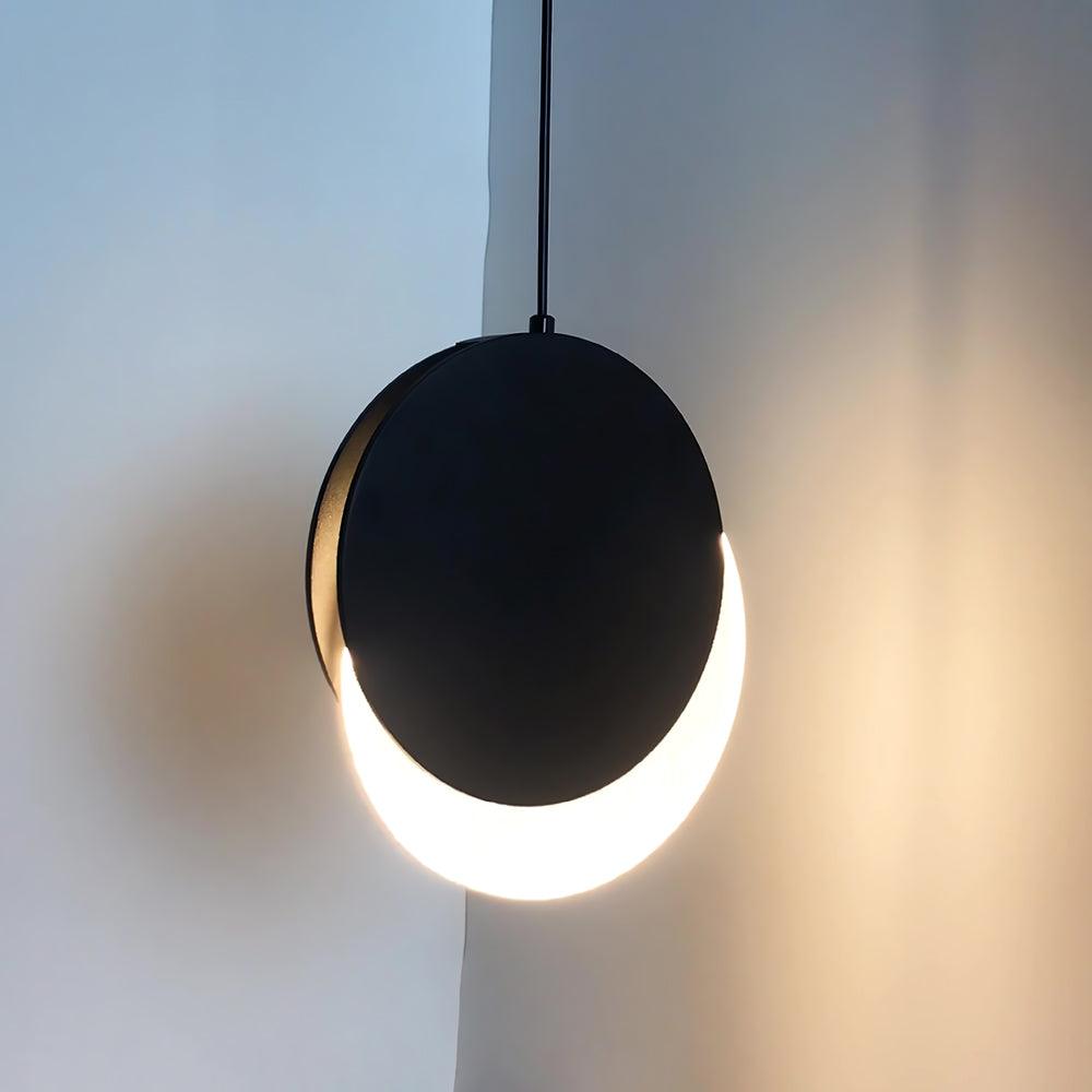 Lunar Eclipse LED Pendant Light – Modern Minimalist Ceiling Lamp for Bedroom & Dining Room