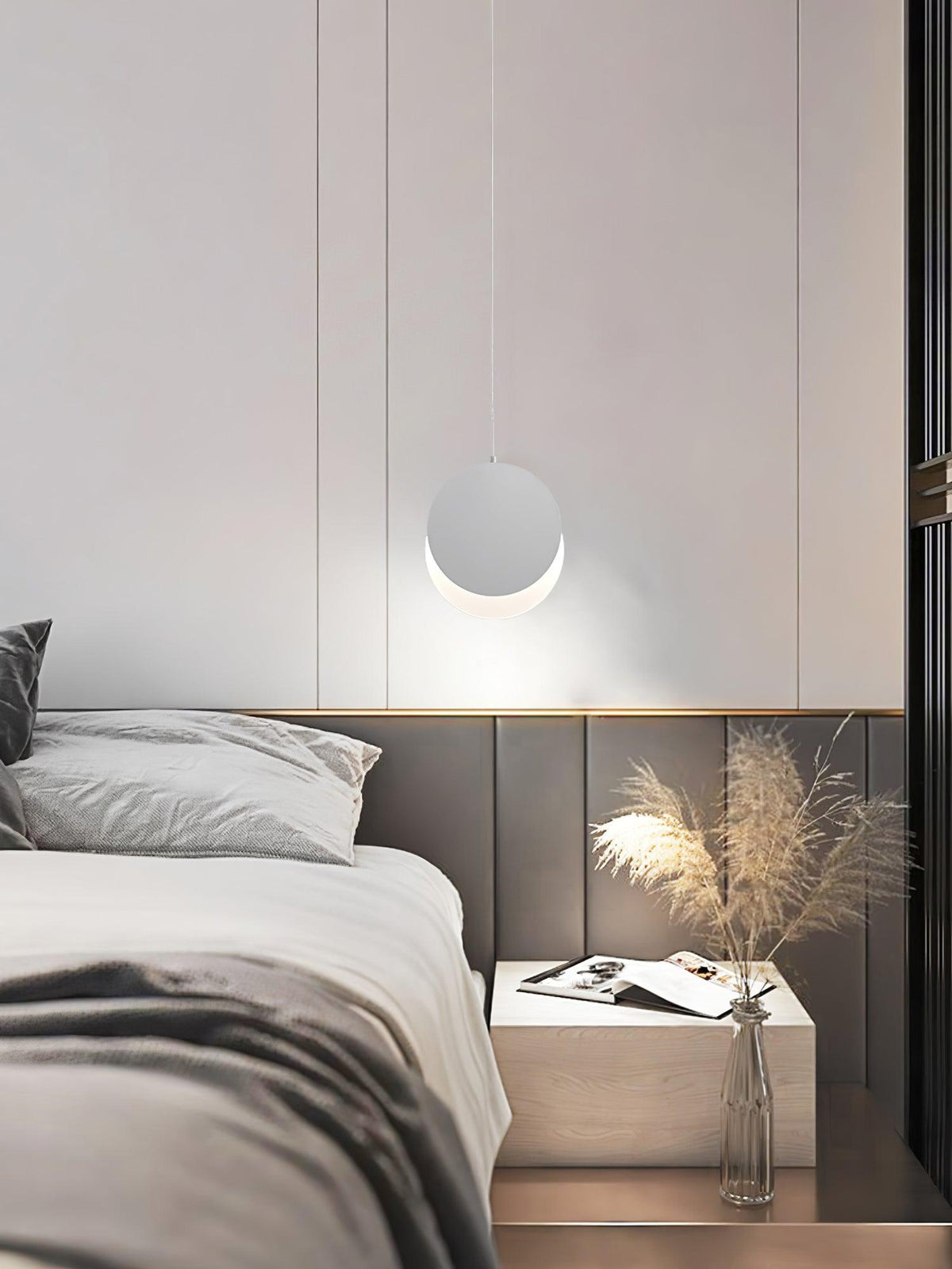 Lunar Eclipse LED Pendant Light – Modern Minimalist Ceiling Lamp for Bedroom & Dining Room