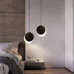 Lunar Eclipse LED Pendant Light – Modern Minimalist Ceiling Lamp for Bedroom & Dining Room