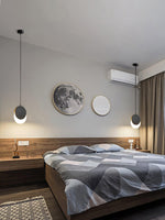 Lunar Eclipse LED Pendant Light – Modern Minimalist Ceiling Lamp for Bedroom & Dining Room