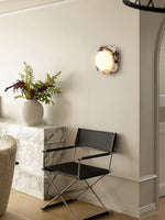 Lunar Marble Wall Sconce – Modern Round LED Wall Light for Bedroom & Living Room