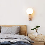 Lunar Travertine Wall Sconce with Opal Glass Globe