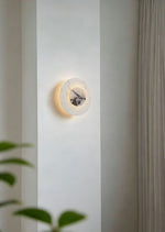 Lunar Veil Alabaster Wall Sconce – Modern LED Wall Light for Bedroom & Living Room