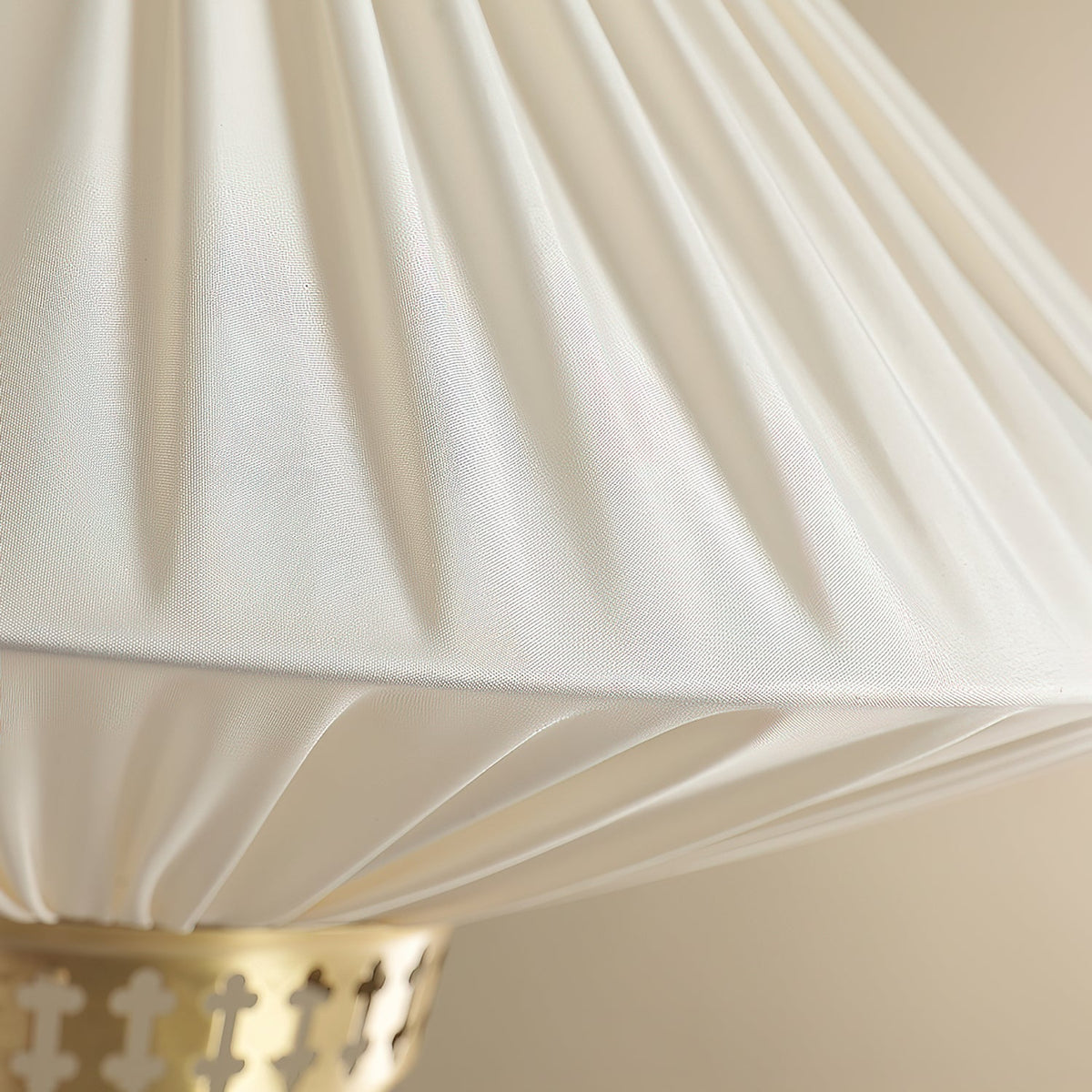 Lunara Pendant Light – Pleated Fabric Shade with Gold Accents
