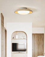 Lunara Yellow Travertine Ceiling Light — Modern Flush Mount LED Lamp