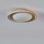 Lunara Yellow Travertine Ceiling Light — Modern Flush Mount LED Lamp