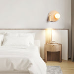 Lunara Duo Wall Sconce in Travertine, Wood & Opal Glass