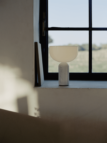 Lunara Marble Table Lamp with Opaline Glass Shade