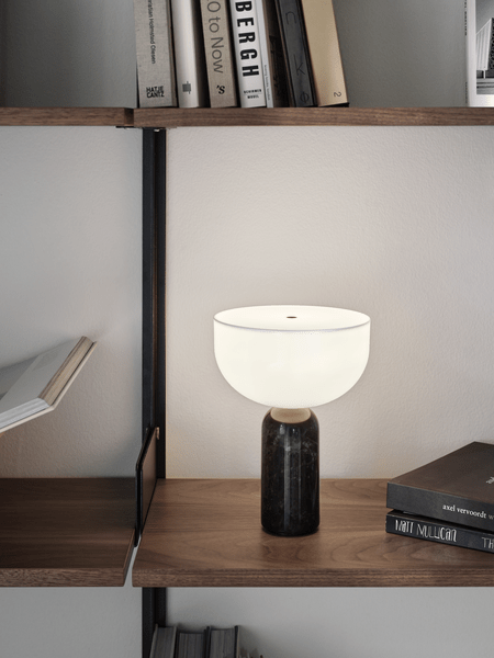 Lunara Marble Table Lamp with Opaline Glass Shade