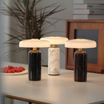 Lunara Marble Table Lamp with Opaline Glass Shade