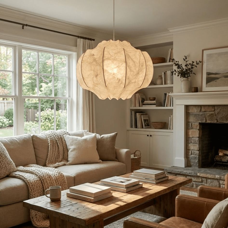 Lunara Silk Bloom Pendant Light – Handcrafted Mulberry Silk Chandelier for Modern Interiors