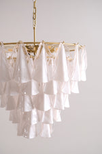 Lunara White Glass Chandelier – Modern Murano-Inspired Pendant Light for Dining Room and Living Room