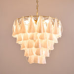 Lunara White Glass Chandelier – Modern Murano-Inspired Pendant Light for Dining Room and Living Room