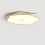 Lunarc Stone Flush Mount Ceiling Light in Yellow Travertine