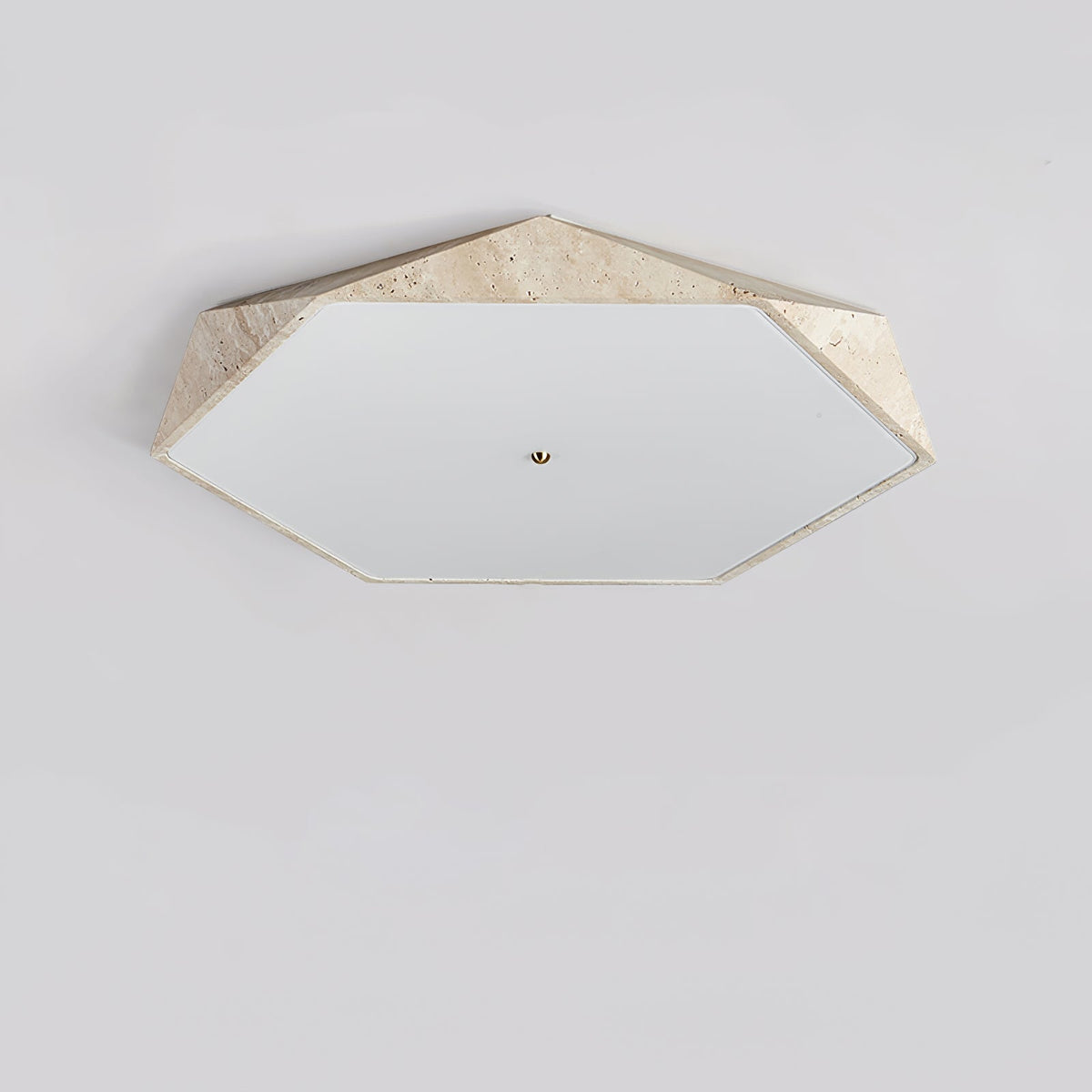 Lunarc Stone Flush Mount Ceiling Light in Yellow Travertine