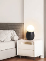 Lunare Table Lamp with Travertine Base – Modern LED Accent Light