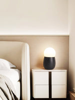 Lunare Table Lamp with Travertine Base – Modern LED Accent Light