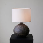 Lunari Etch Ceramic Table Lamp with Drum Shade