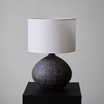 Lunari Etch Ceramic Table Lamp with Drum Shade