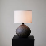 Lunari Etch Ceramic Table Lamp with Drum Shade