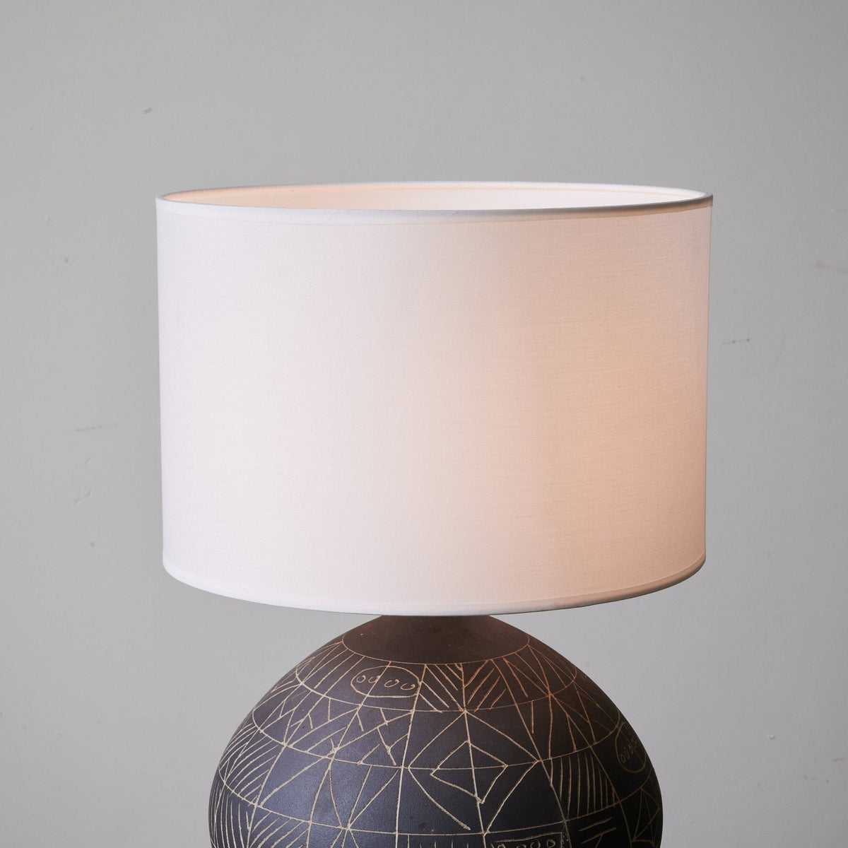 Lunari Etch Ceramic Table Lamp with Drum Shade